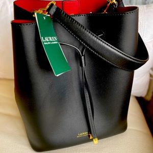 Ralph Lauren Black/Red Leather Carryover
